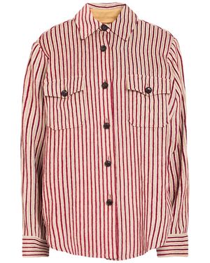 La DoubleJ Burgundy Shirt Linen, Viscose, Cotton, Polyester - Pink