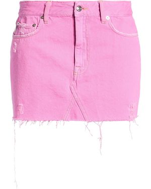 People Fuchsia Denim Skirt Recycled Cotton, Cotton - Pink