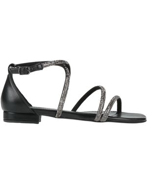 Tsakiris Mallas Sandals Textile Fibers - Black