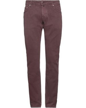 Jacob Cohen Burgundy Trousers Cotton, Elastane - Purple