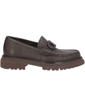Ferragamo Dark Loafers Calfskin - Gray