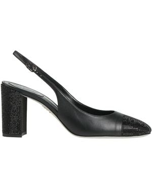 Rene Caovilla Court Shoes Lambskin, Textile Fibres - Black