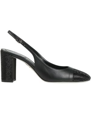 Rene Caovilla Court Shoes Lambskin, Textile Fibres - Black