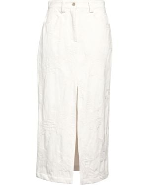Momoní Ivory Denim Skirt Cotton, Leather, Polyurethane - White