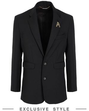 ARIES x YOOX Blazer Polyester, Virgin Wool, Elastane - Black