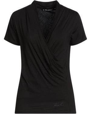 KARL LAGERFELD Top Viscose, Elastane - Black