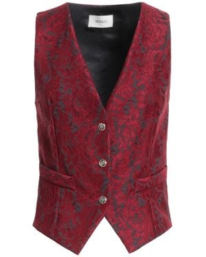 ViCOLO Burgundy Tailored Vest Polyester, Cotton, Synthetic Fibers, Viscose, Polyurethane