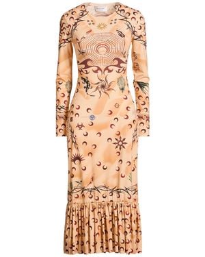 Marine Serre Apricot Midi Dress Polyamide, Elastane - Natural