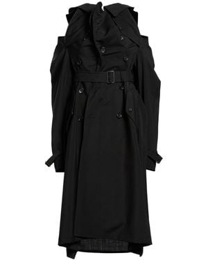 Junya Watanabe Overcoat & Trench Coat Wool, Mohair Wool - Black