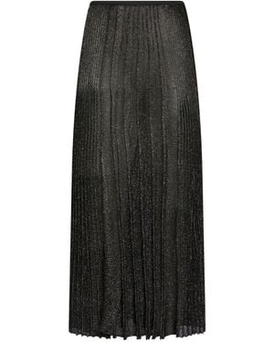 Roberto Collina Midi Skirt Viscose, Metallic Polyester - Black