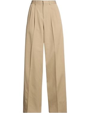 Celine Khaki Trousers Cotton, Wool - Natural