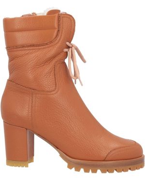 Red(V) Ankle Boots Leather - Brown