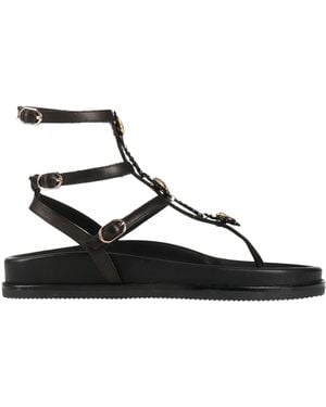 Tsakiris Mallas Thong Sandal Synthetic Material - Black