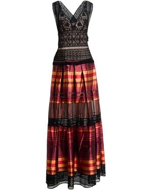 Alberta Ferretti Maxi Dress Silk - Red