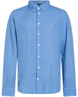 Hackett Shirt Linen - Blue
