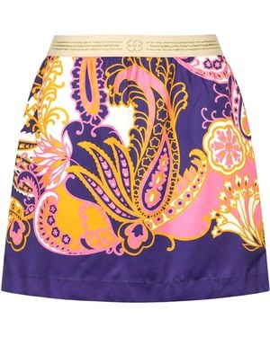 True Royal Mini Skirt Silk - Blue