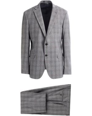 Paoloni Charcoal Suit Super 130S Wool - Gray