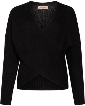 Twinset Sweater Polyamide, Mohair Wool, Wool - Black