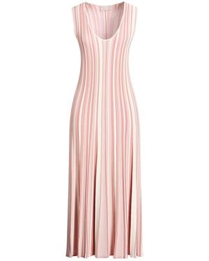 Drumohr Antique Rose Midi Dress Viscose, Cotton, Polyester - Pink
