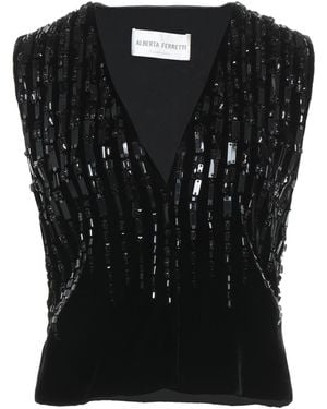 Alberta Ferretti Tailored Vest Viscose, Cupro, Metal, Glass - Black