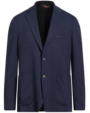 TWENTY-ONE by ANTONIO CARNEVALE Midnight Blazer Wool, Cotton, Polyester, Viscose, Elastane - Blue