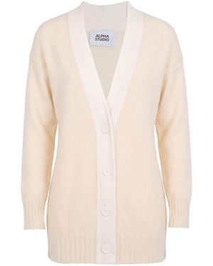 Alpha Studio Strickjacke - Weiß