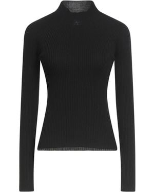 Courreges｜SHORT-SLEEVED ZIP-UP/TURTLENECK (323MPU071FI0 Brown Turtleneck Sweater with Zip - Courreges - Men | WE IN