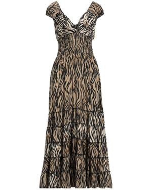 ICONIQUE Sand Midi Dress Polyester - Natural