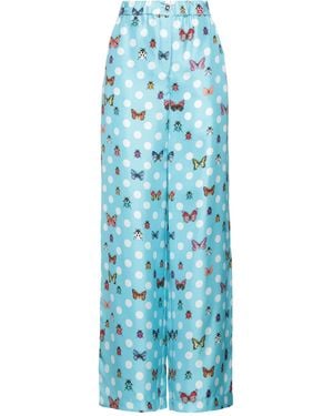 Versace Sky Pants Silk - Blue