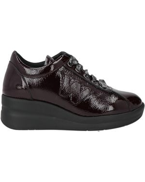 Melluso Walk Burgundy Sneakers Leather - Black