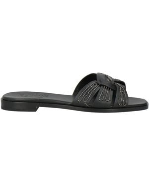 Doucal's Sandals Leather - Black