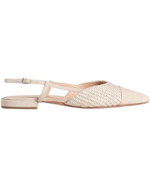 Unützer Ballet Flats Leather, Textile Fibers - Natural