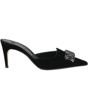 Sergio Rossi Mules & Clogs Textile Fibers - Black