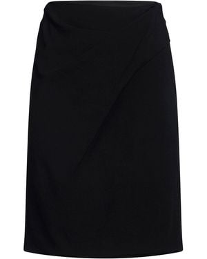 Lanvin Midi Skirt Viscose, Wool, Elastane - Black