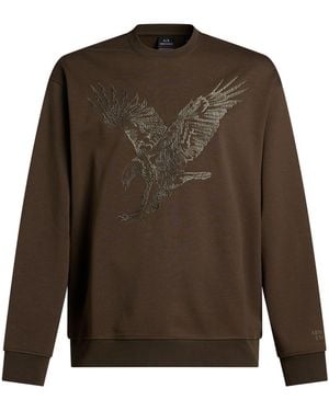 ARMANI EXCHANGE Military Sweatshirt Cotton, Polyester, Elastane - Brown
