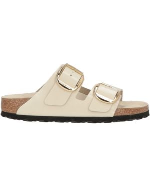 Birkenstock Cream Sandals Leather - White