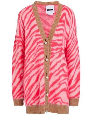 DIMORA Fuchsia Cardigan Acrylic, Mohair Wool, Polyamide - Pink