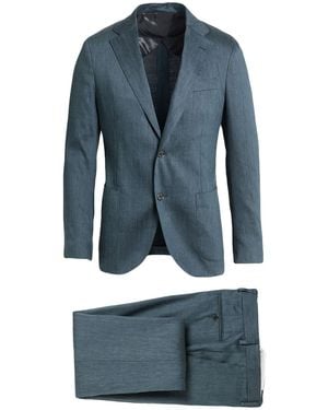 Lardini Suit Linen, Polyester, Wool, Elastane - Blue