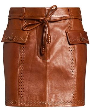 Ulla Johnson Mini Skirt Lambskin - Brown