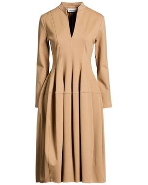 MEIMEIJ Camel Midi Dress Viscose, Polyamide, Elastane - Natural