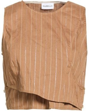Marella Sand Top Linen, Viscose, Synthetic Fibers, Cotton, Metallic Fiber - Brown