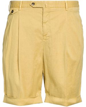 PT Torino Shorts & Bermuda Shorts Linen, Cotton, Elastane - Yellow