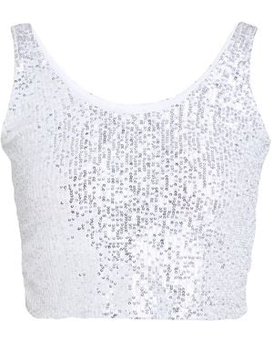 Alessandra Gallo Top Polyester, Elastane - White