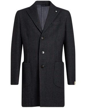 Manuel Ritz Charcoal Coat Wool, Polyester - Blue