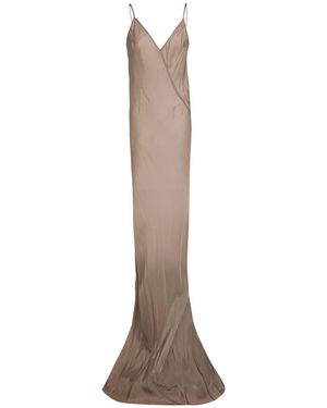 Rick Owens Maxi Dress Cupro - Brown