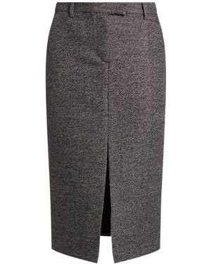 True Royal Midi Skirt Virgin Wool, Cotton - Gray