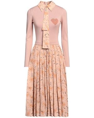 Elisabetta Franchi Blush Midi Dress Wool, Viscose - Pink