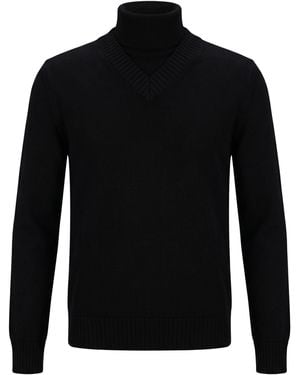 Alpha Studio Turtleneck Merino Wool - Black