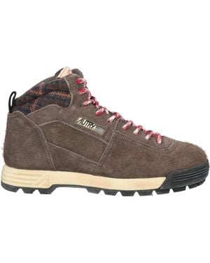 Autry Dark Ankle Boots Leather, Textile Fibers - Brown