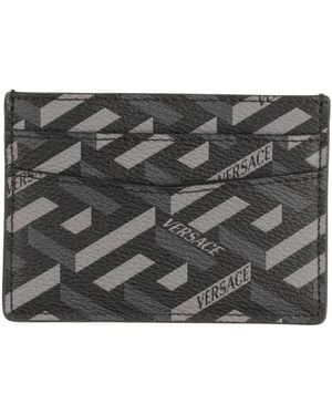 Versace Cardholder Calfskin - Gray